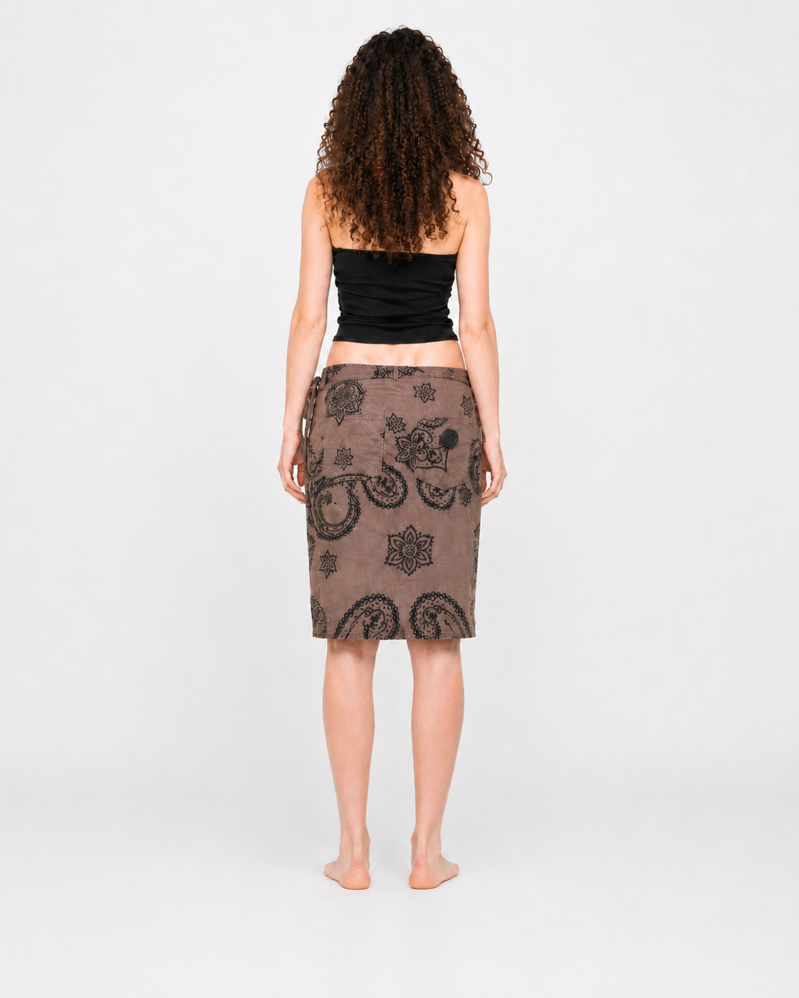 Moshchino | 1990's Vintage Brown Bandana Print Wrap Around Short Skirt