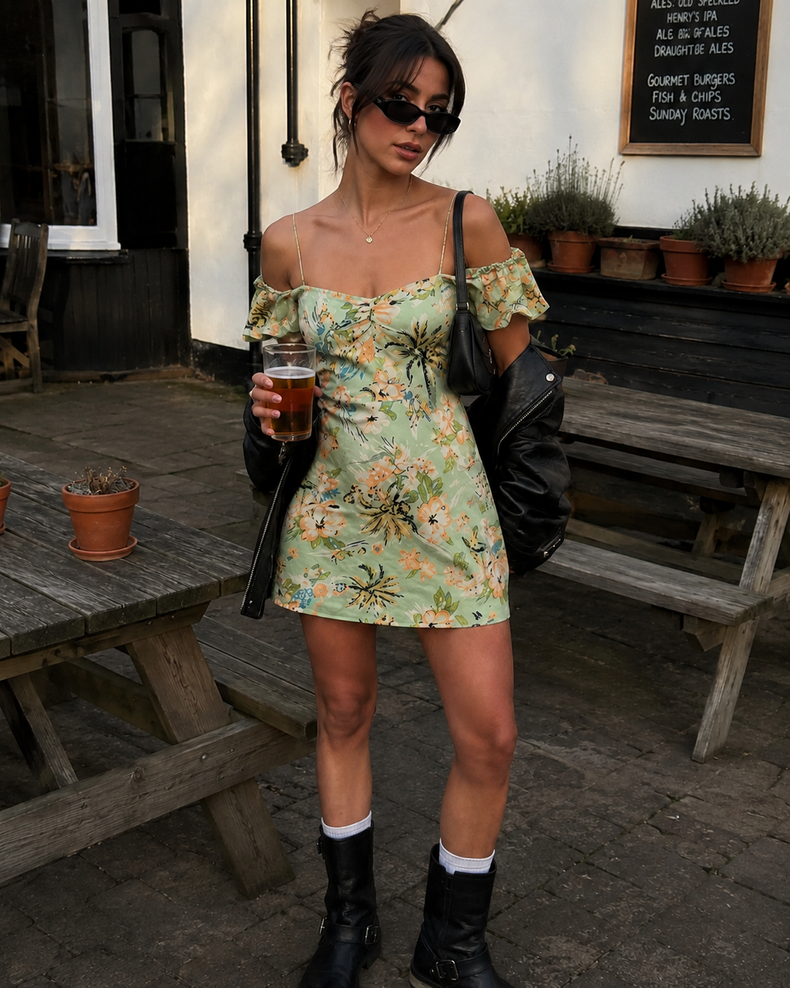Reformation | Stefano Green Tropical Floral Mini