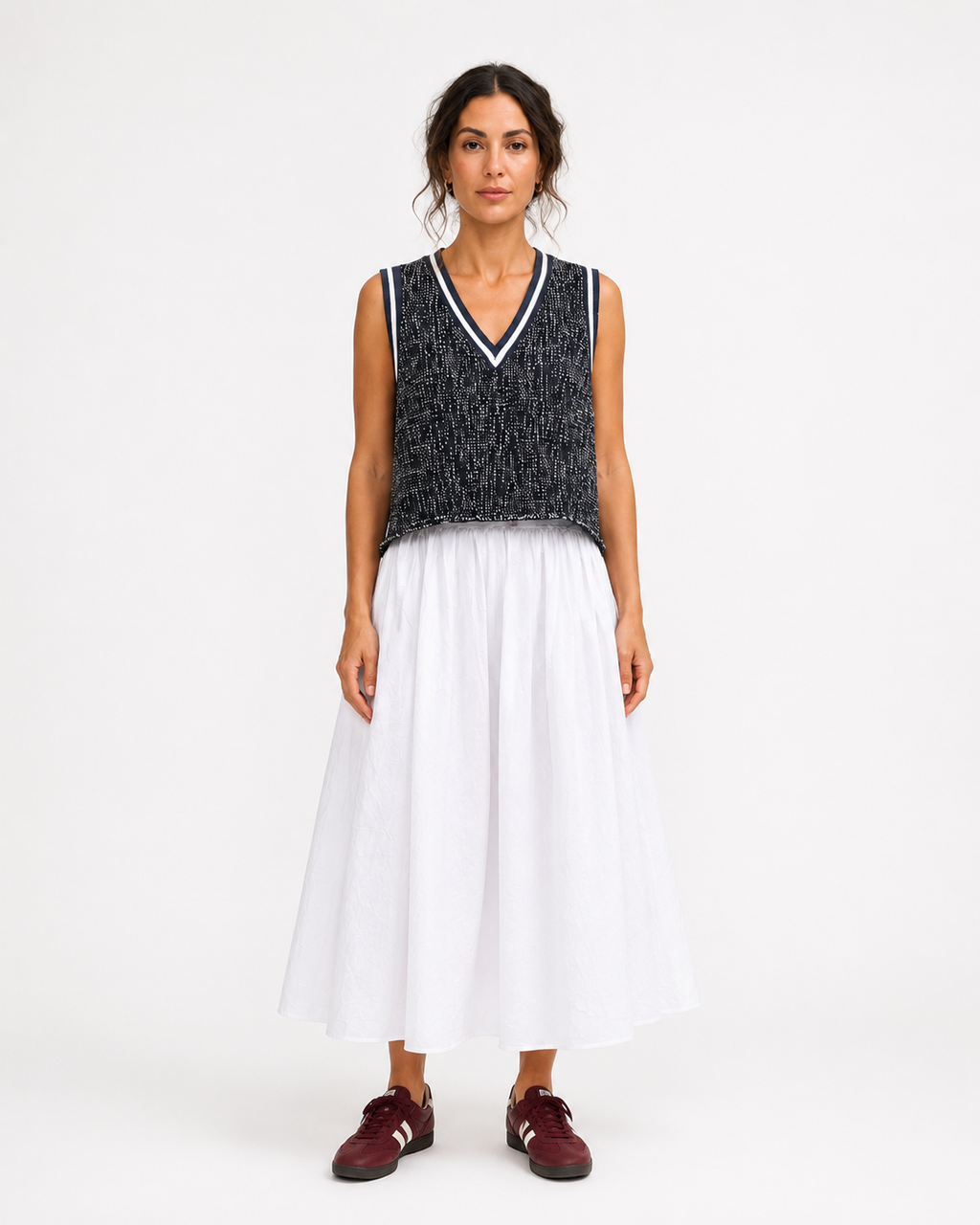 Maje | Lilaga Tweed Vest Top
