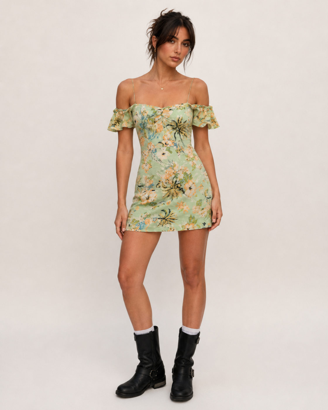 Reformation | Stefano Green Tropical Floral Mini