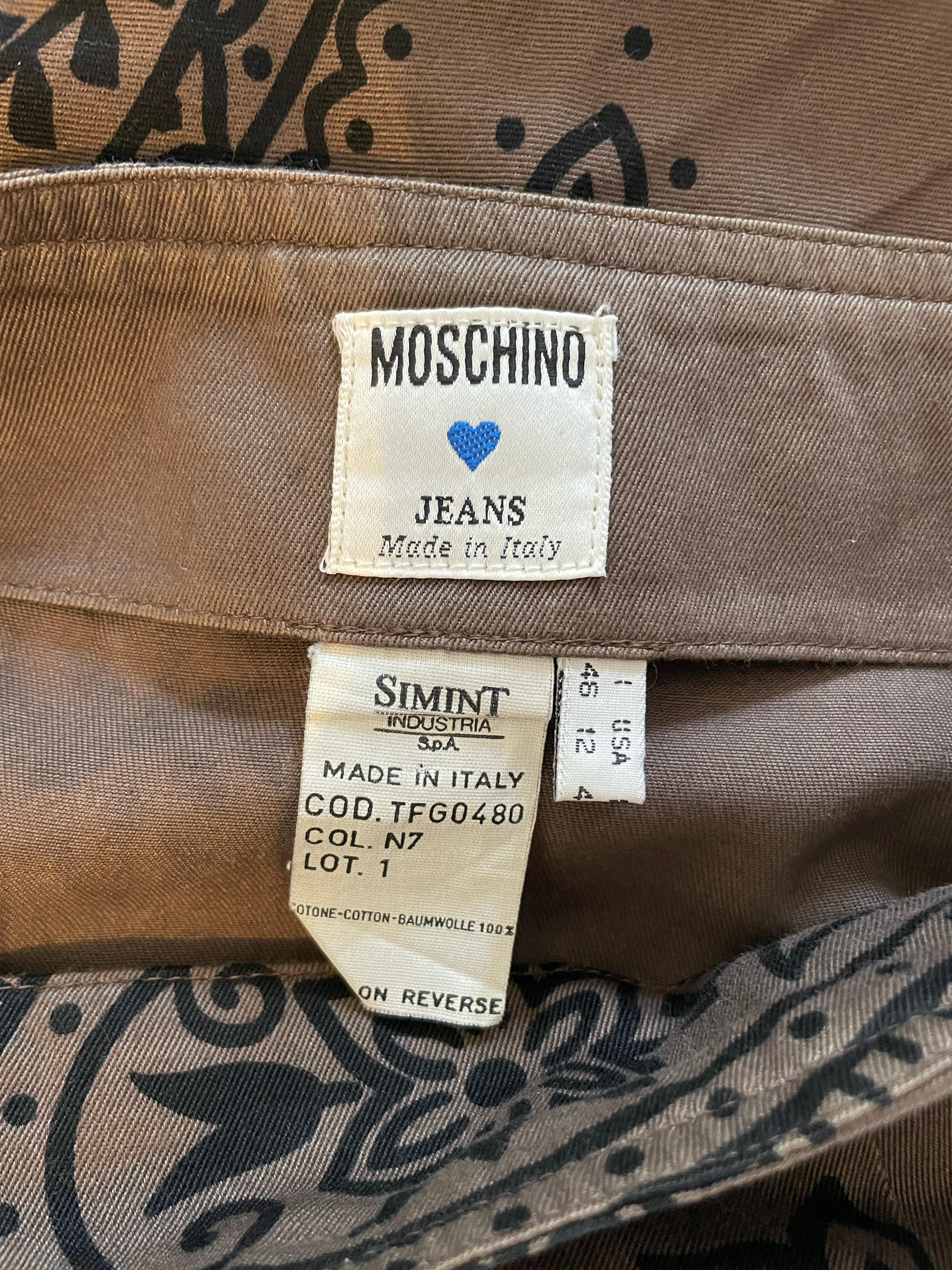 Moshchino | 1990's Vintage Brown Bandana Print Wrap Around Short Skirt
