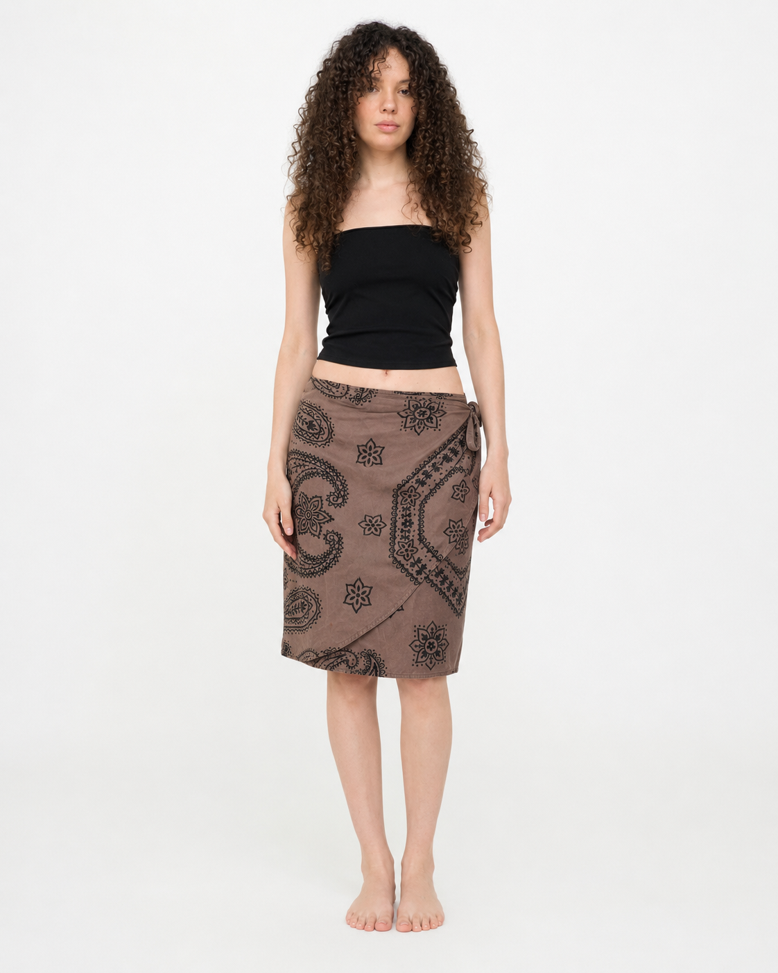 Moshchino | 1990's Vintage Brown Bandana Print Wrap Around Short Skirt