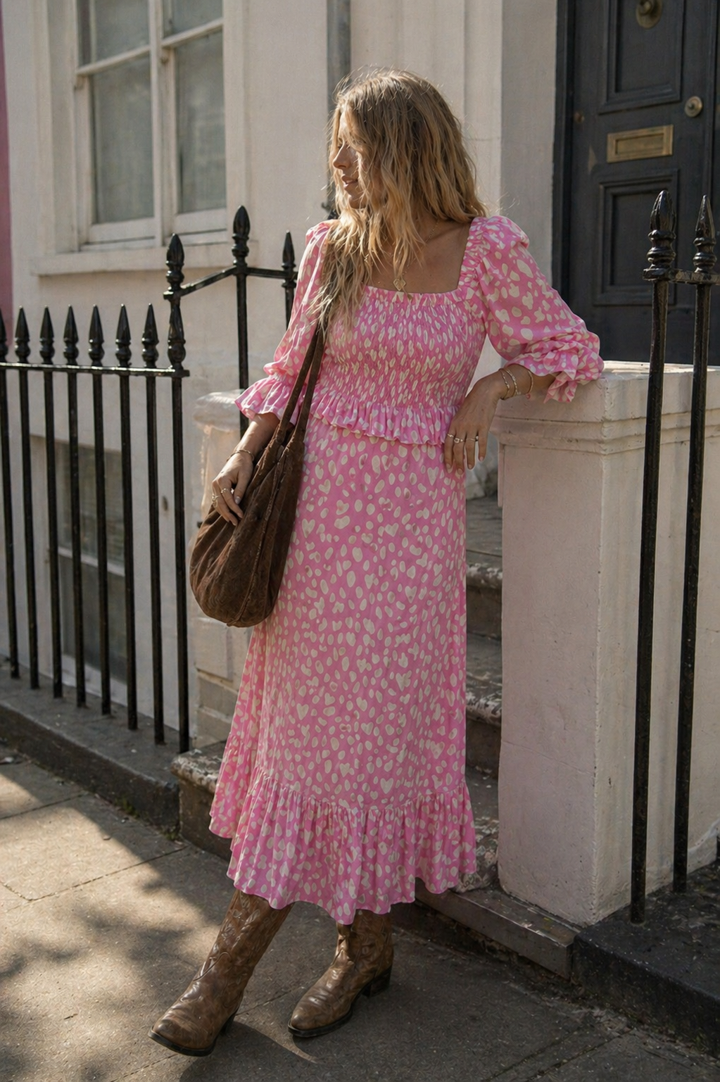 Kitri | Ara Pink Animal Smocked Dress